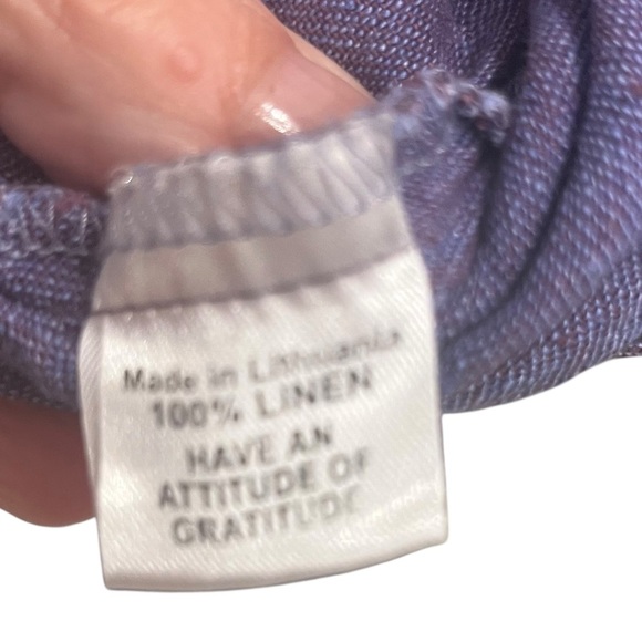 Flax 100% Linen Periwinkle Blue Short Sleeve Scooped Neck Top Sz M - Picture 9 of 11